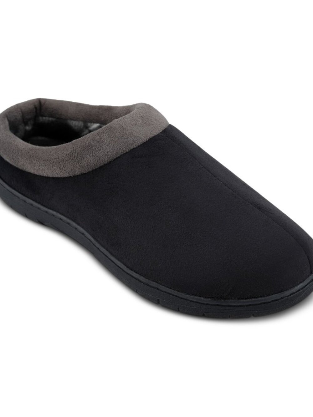 Haggar Men’s Indoor/Outdoor Microsuede Clog Slippers, Black NIB